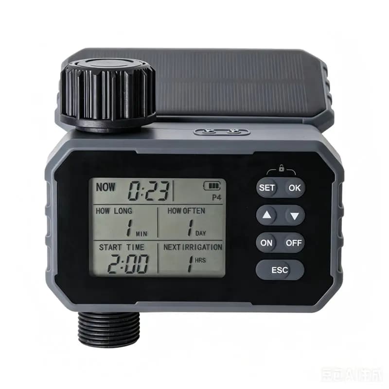 Timer Intelligent Solar Irrigation AB41 Rechargeable with Rain Sensor, Automatic for Garden, Lawn and Courtyard