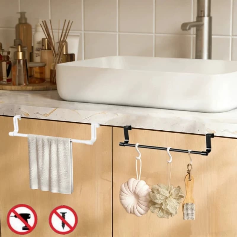 Portasciugamani da cucina da 23/36 cm, appendiasciugamani da porta, porta asciugamani da bagno senza foratura, ganci porta asciugamani, organizer per la casa
