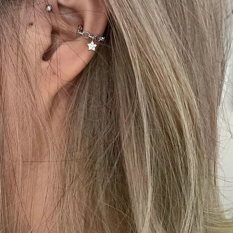 New Fashion Star Ear Clips Ear Bone Nail Polsino dell'orecchio lucido Orecchino alla moda per accessorio da donna