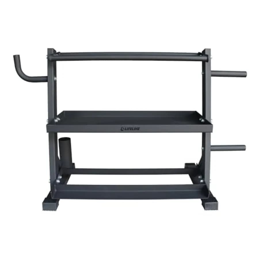 3 shelves for Home Gym with rope and elastic hooks - Black Steel - Supports up to 200 kg - Robust and durable