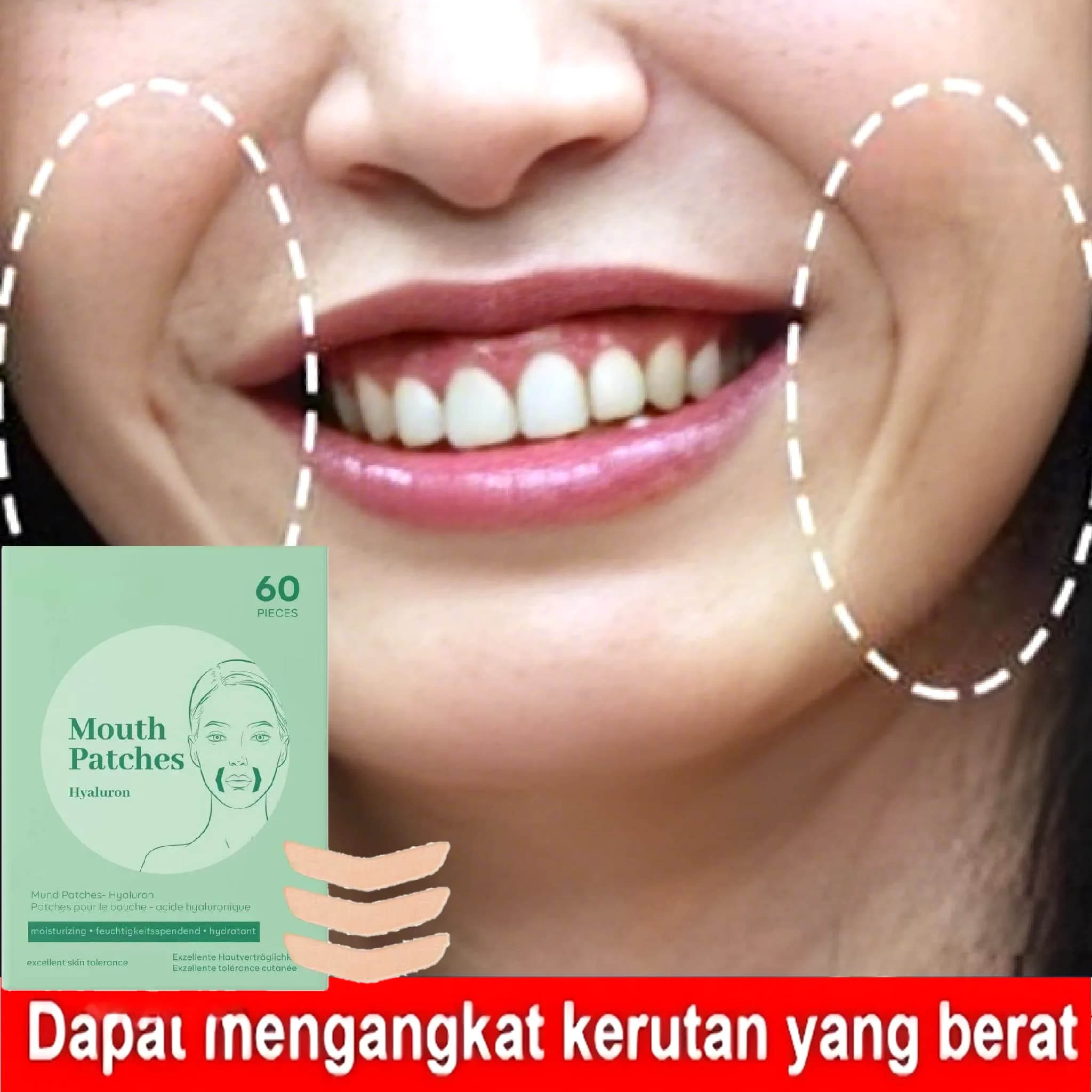 Nanolabial Pleated Ribbon Contains Collagen Hyaluronic Acid Skin Dissolvency Thin Lines Deep Moisturizing Face Mask Antiwrinkles
