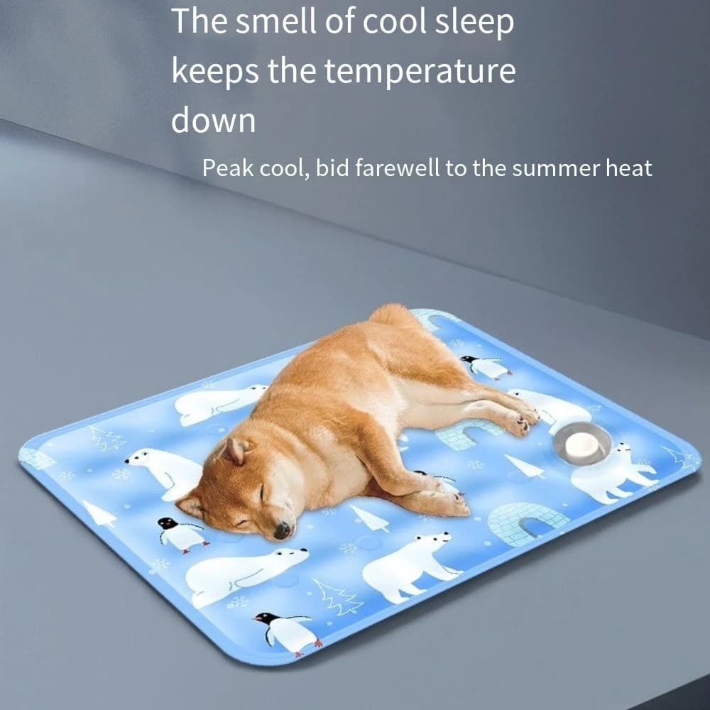 Tappetino Rinfrescante per Animali Domestici, Materassino Refrigerante con Gel Ghiaccio, Letto Freddo per Cani, Tappetino Impermeabile Portatile per Cani e Gatti