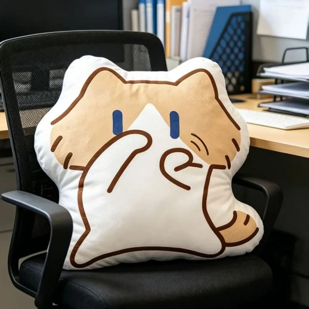 Cute Soft Monthly Salary Cat Plush Sofa Decor Home Ornament Cat Plush Throw Pillow Cushion Cartoon Cat Stuffed Pillow