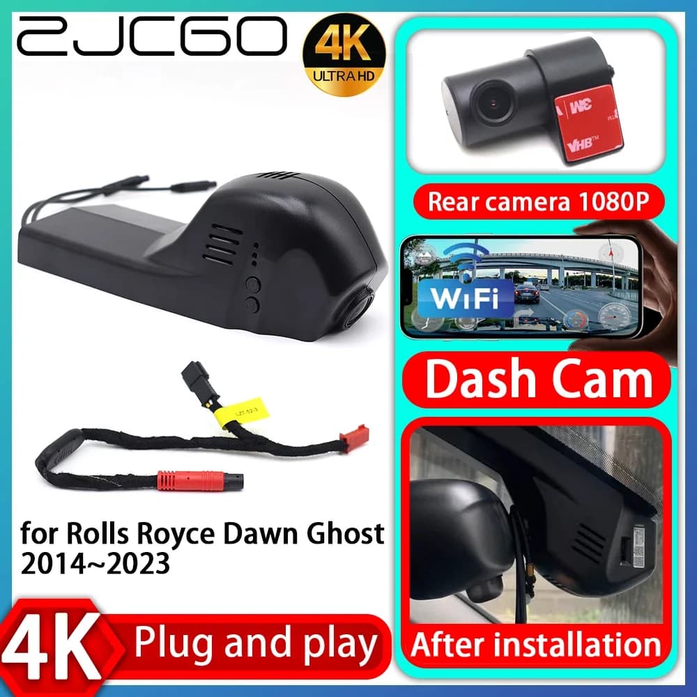 ZJCGO Telecamera DVR UHD 4K 2160P Plug and Play per Auto, Registratore Video per Rolls Royce Dawn Ghost 2014~2023