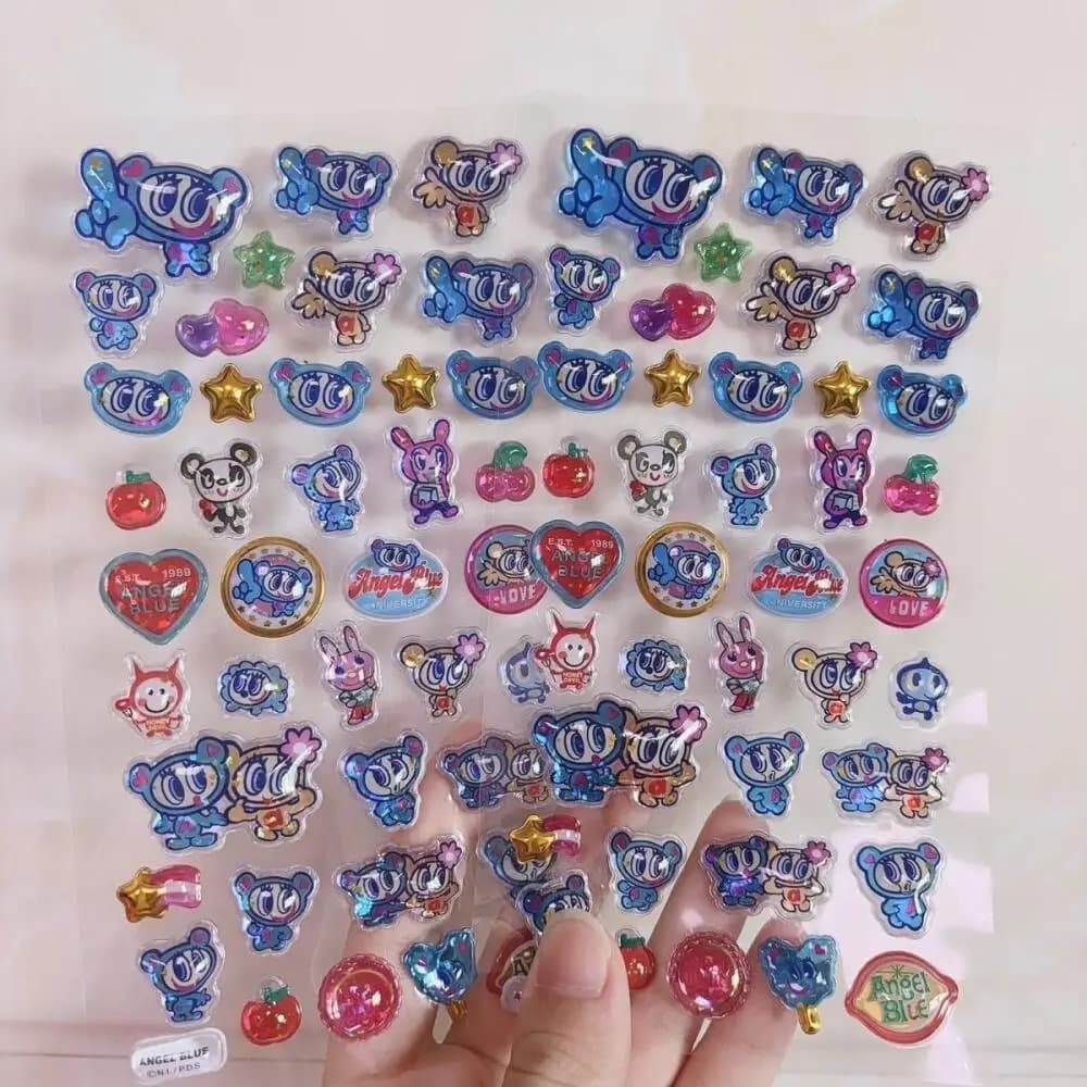 Nuovi Adesivi 3D in Rilievo a Tema Angelo Blu Ispirati ai Cartoni Animati Giapponesi, Decorazioni per Cover Telefono, Giocattoli Fai-da-Te per Ragazzi e Ragazze