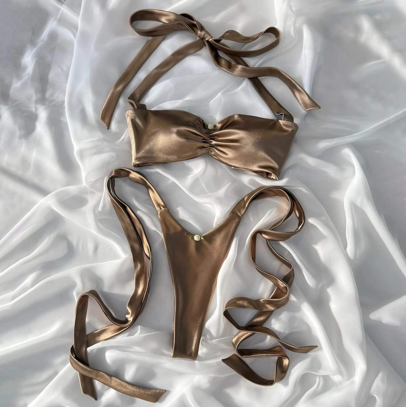 Micro Bikini 2026 Donne Sexy Costume Da Bagno Push Up Costumi Da Bagno Femminile A Fascia Biquini Lucido Costume Da Bagno Brasiliano Costume Da Bagno Beachwear