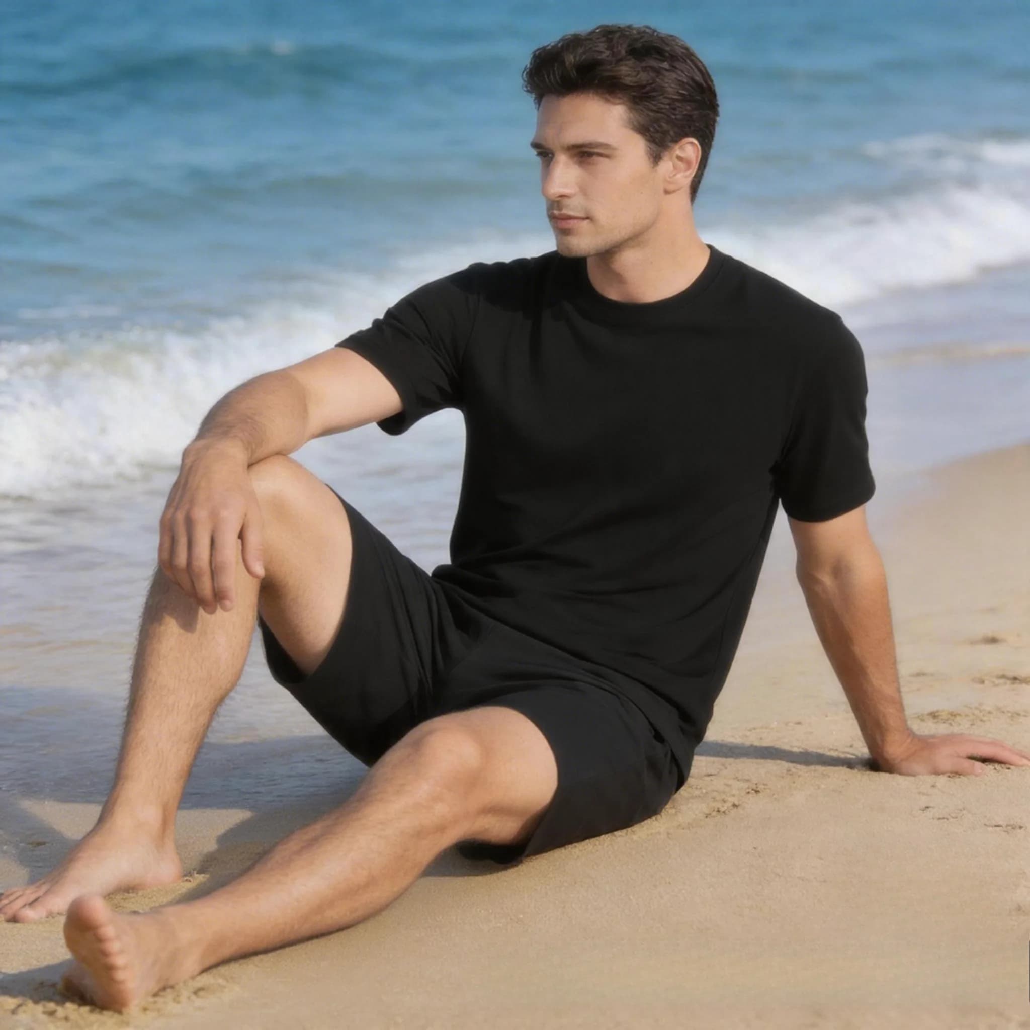 Completo Sportivo Estivo da Uomo in Seta Ghiaccio ad Asciugatura Rapida per Pesi fino a 100 kg - T-Shirt a Maniche Corte e Set per Corsa, Basket e Allenamento