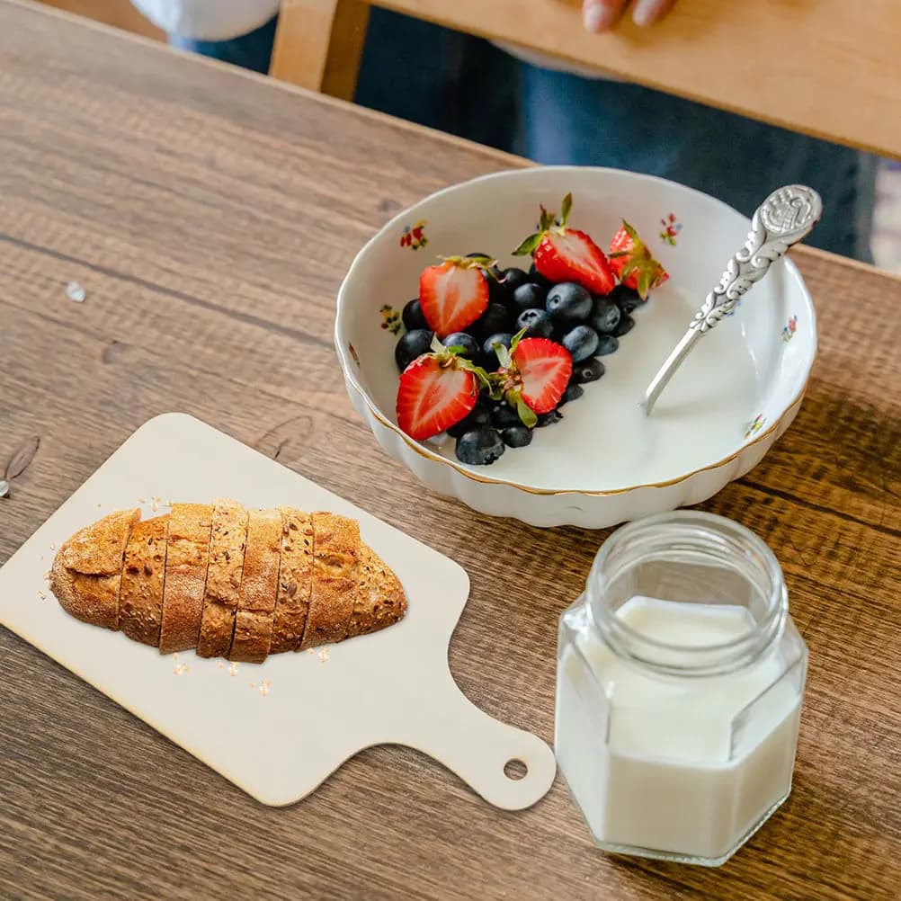 3Pcs Smooth Finished Mini Wooden Chopping Board Set for Bread Fruit Serving Tea Cup Placement Table Decoration Photo Prop Gift