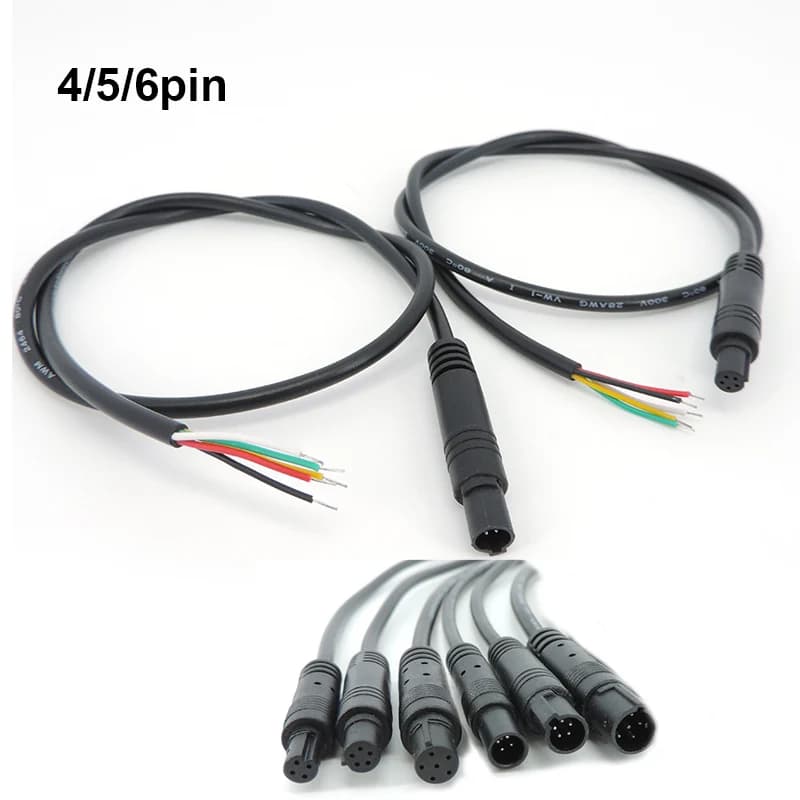 4Pin 5Pin 6Pin core Rear camera for auto male connector female extension cable for car Jack wire Rear tail line recorder