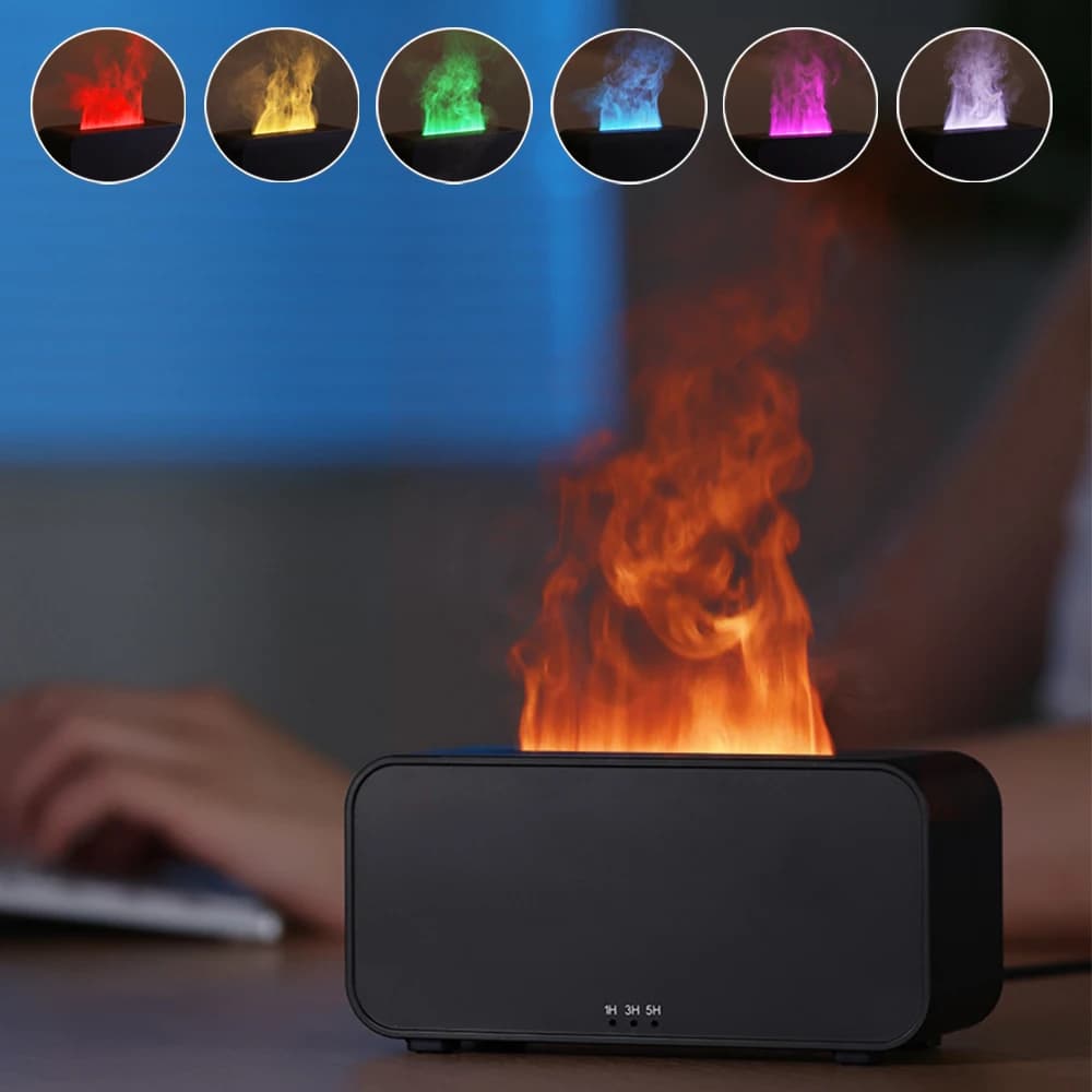Nuovo Umidificatore a Fiamma Simulata Macchina per Aromaterapia Ad Ultrasuoni Diffusore di Incenso per Uso Domestico Macchina per Aromaterapia a Fiamma Colorata