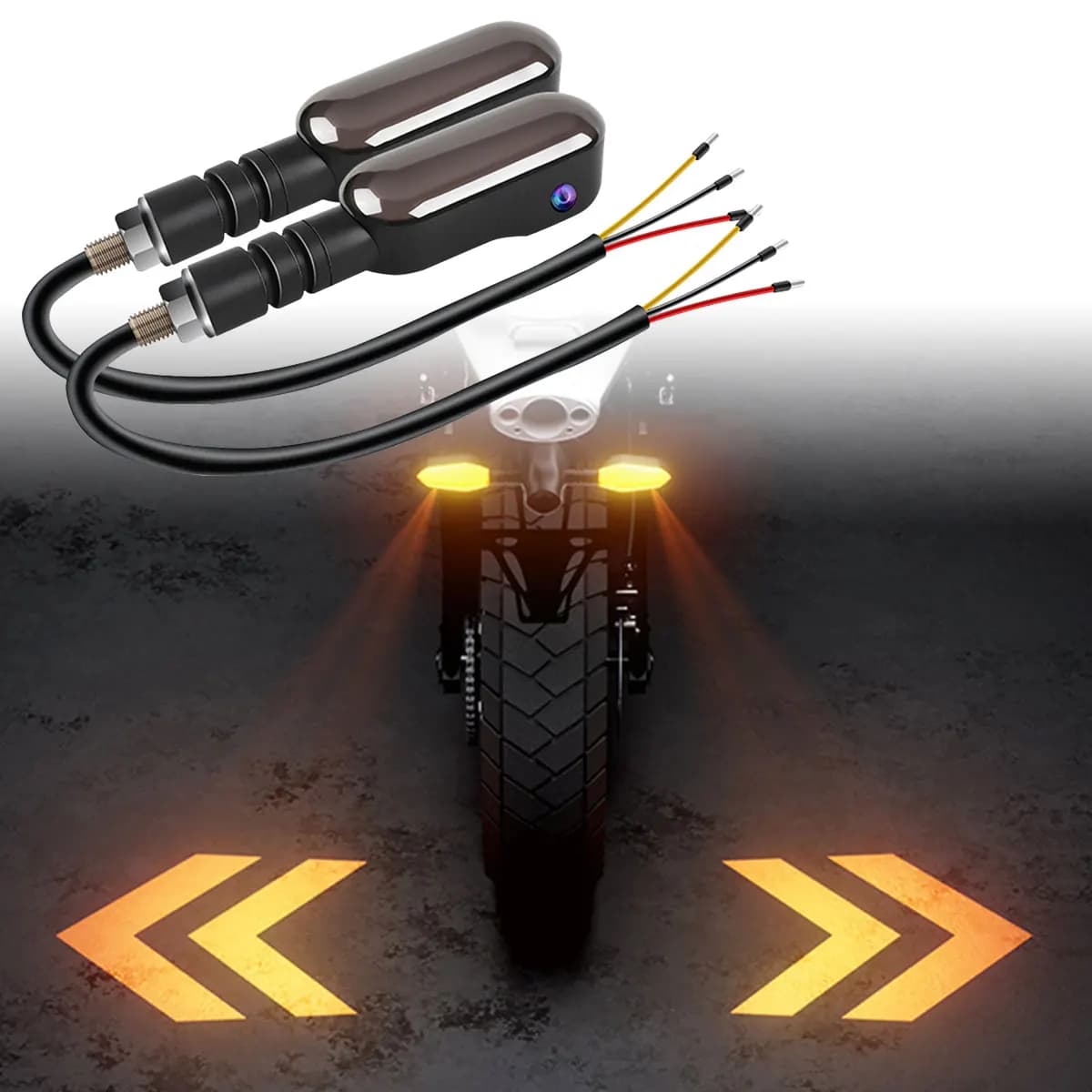 Moto 12V LED Indicatori di direzione Luce di proiezione RGB Symphony Flowing Flash Indicatori luminosi Luce di guida Spia di sicurezza