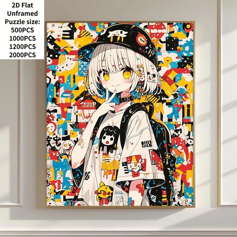 1000 pcs Cute Anime Style Jigsaw Puzzle Home Decor Adults Puzzle Games Family Fun Floor Puzzles Educational Toys for Kids