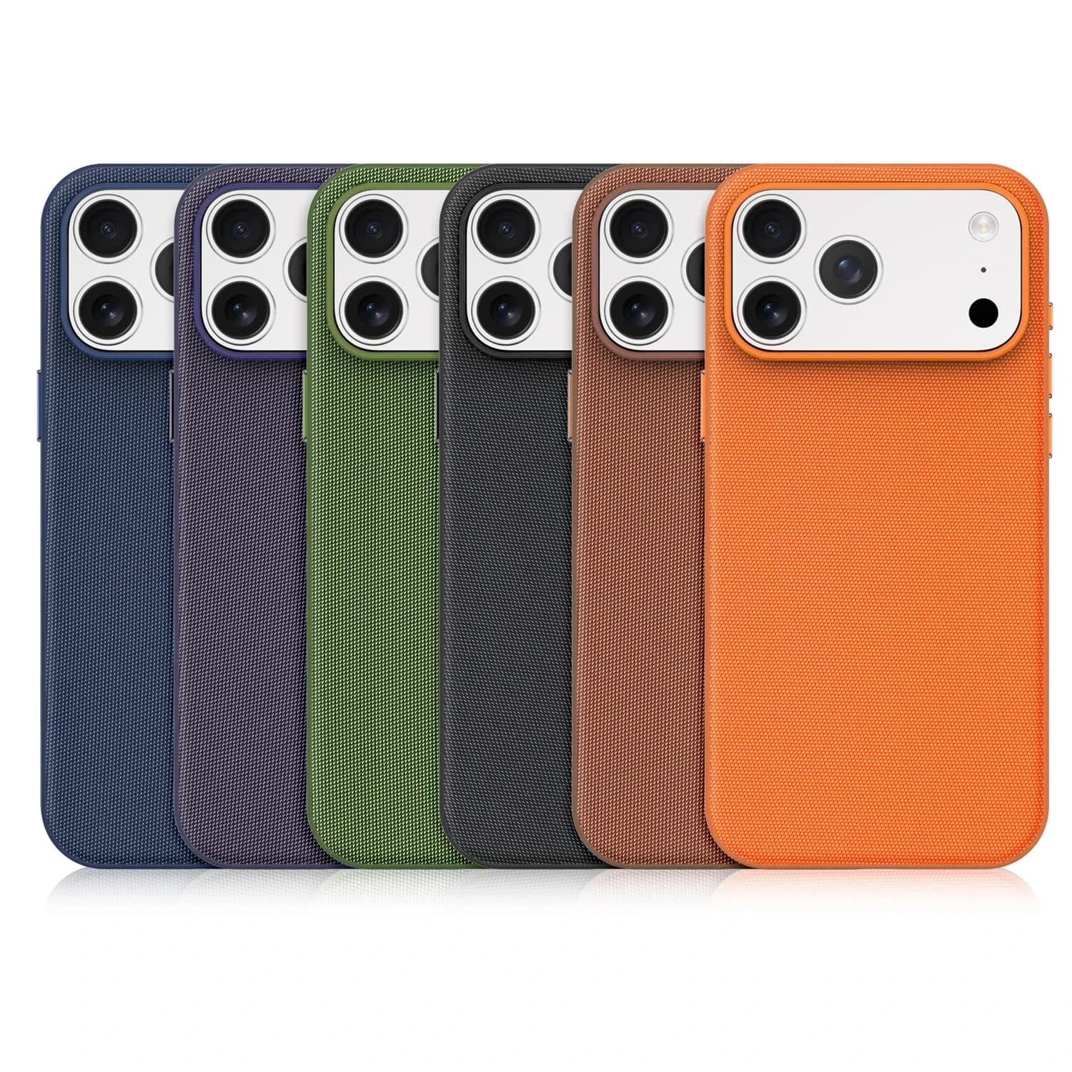 Custodia Ufficiale per iPhone 11 12 13 14 15 16 17 Pro Max con Ricarica Wireless Magnetica in Tessuto Tecnologico alla Moda