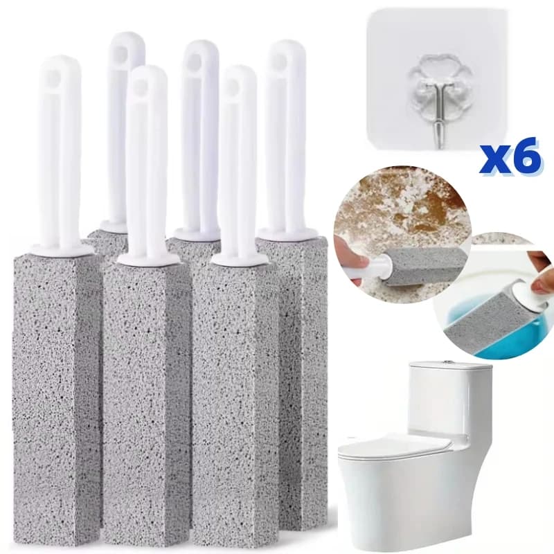6PCS Pietra pomice Bastone per la pulizia del WC Sedile Calcale Ruggine Macchia Spazzola per la rimozione dello sporco Piastrelle del bagno Lavandino Strumenti di lavaggio domestico