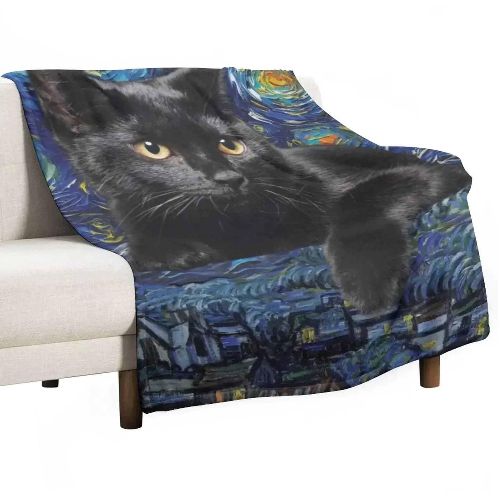 black cat art designblanket Throw Blanket Bed Baby Sleeping Bag for winter Decorative Throw Blankets