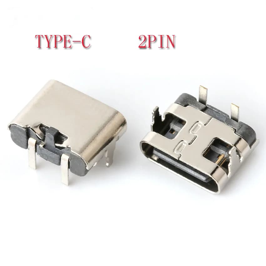 1-10 pezzi tipo C 2 pin orizzontale 90 ° Scheda plug-in Connettore plug-in femmina USB femmina di tipo C a ricarica rapida