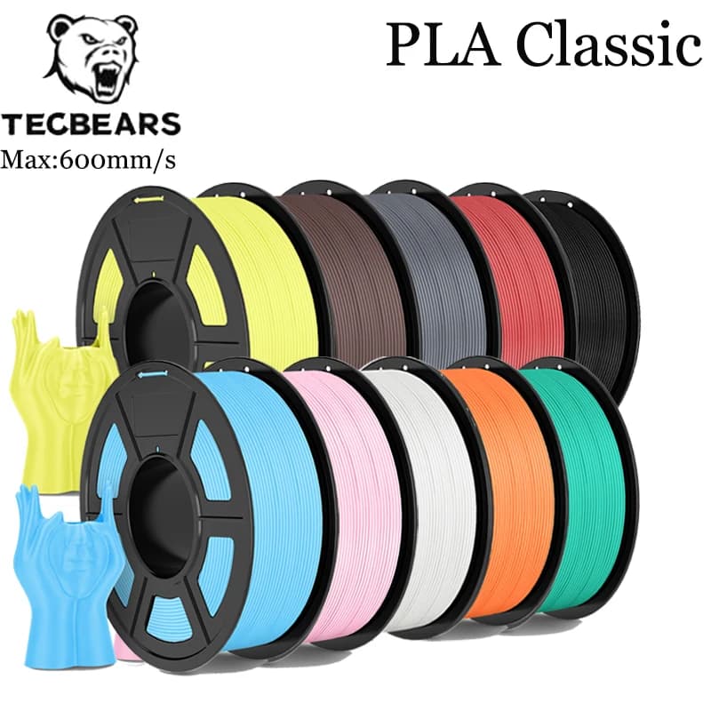 TECBEAS PLA Claissc 3D Printer Filament Neatly wounded Coloful High strength 1,75 mm FDM For fast delivery Custom color support