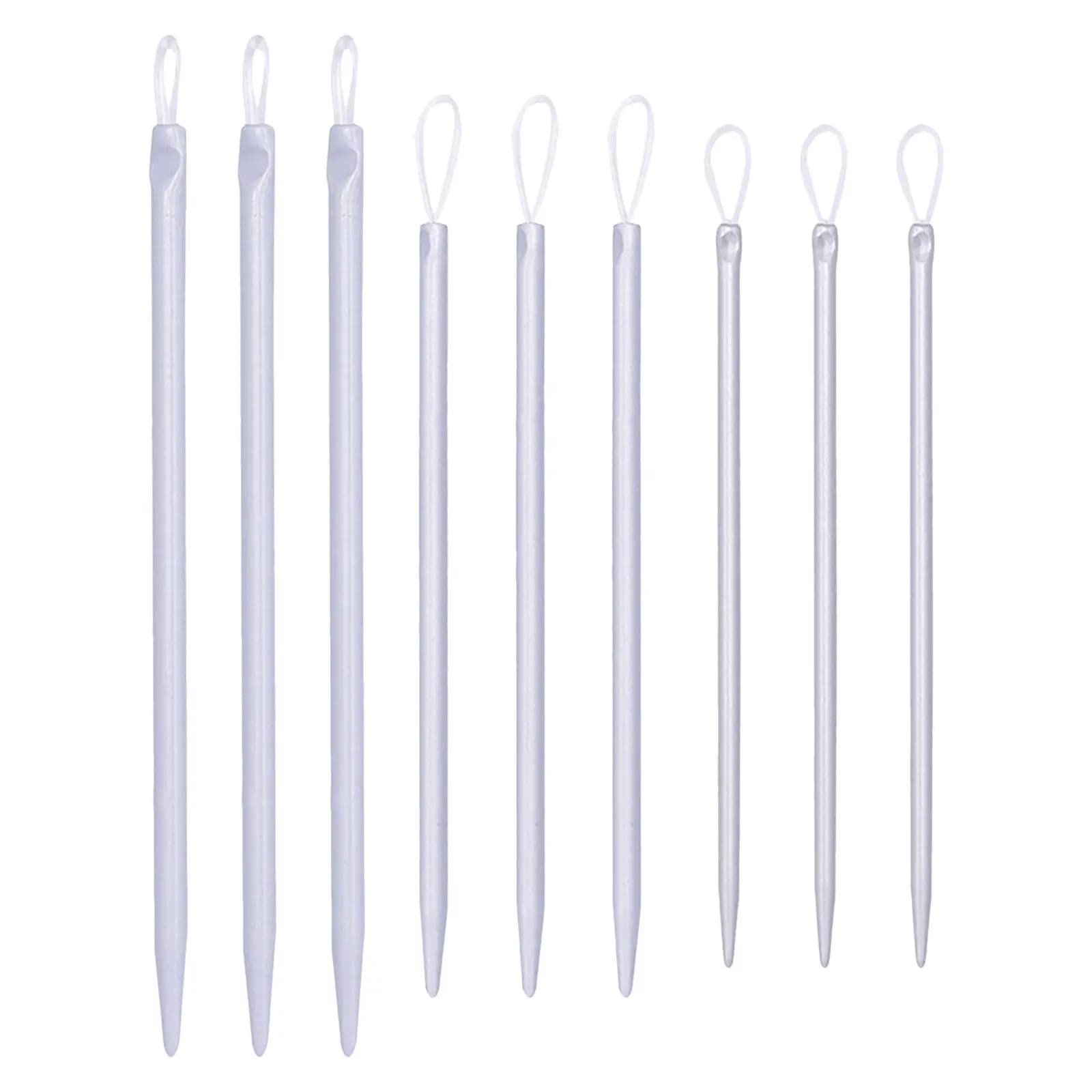 Set di 9 Ferri da Maglia in Nylon con Occhiello Grande per Infilatura Facile, per Uncinetto, Lavoro a Maglia, Coperte, Sciarpe e Forniture Artigianali Fai-da-Te