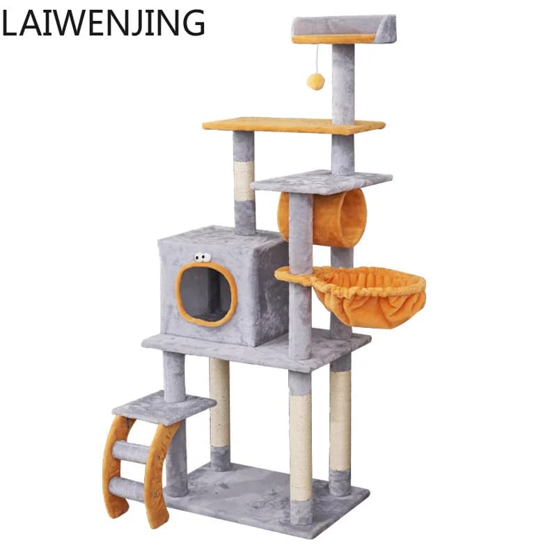 HLZ Struttura da Arrampicata per Gatti Nest Tree Velluto Sisal Tiragraffi per Gatti Salvaspazio Forniture per Gatti Quattro Stagioni