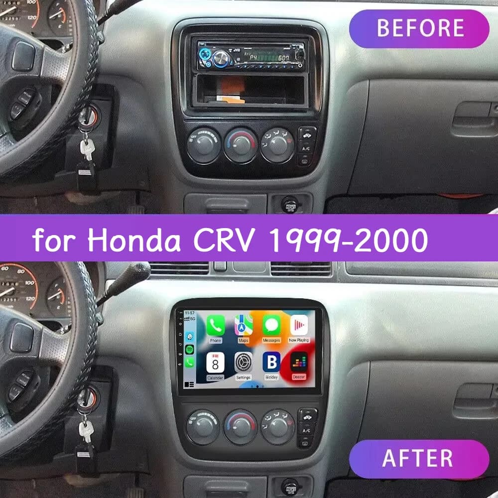 9inch Car Stereo GPS Navigation for Honda CRV 1999-2000 Fit for CarPlay Android Auto Car Radio WiFi 4Led Backup Cam Android13