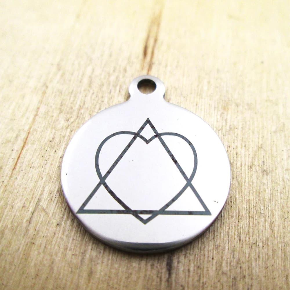 20 stainless steel pendants with additional sign - laser engraved - customized - pendants with diy pendants