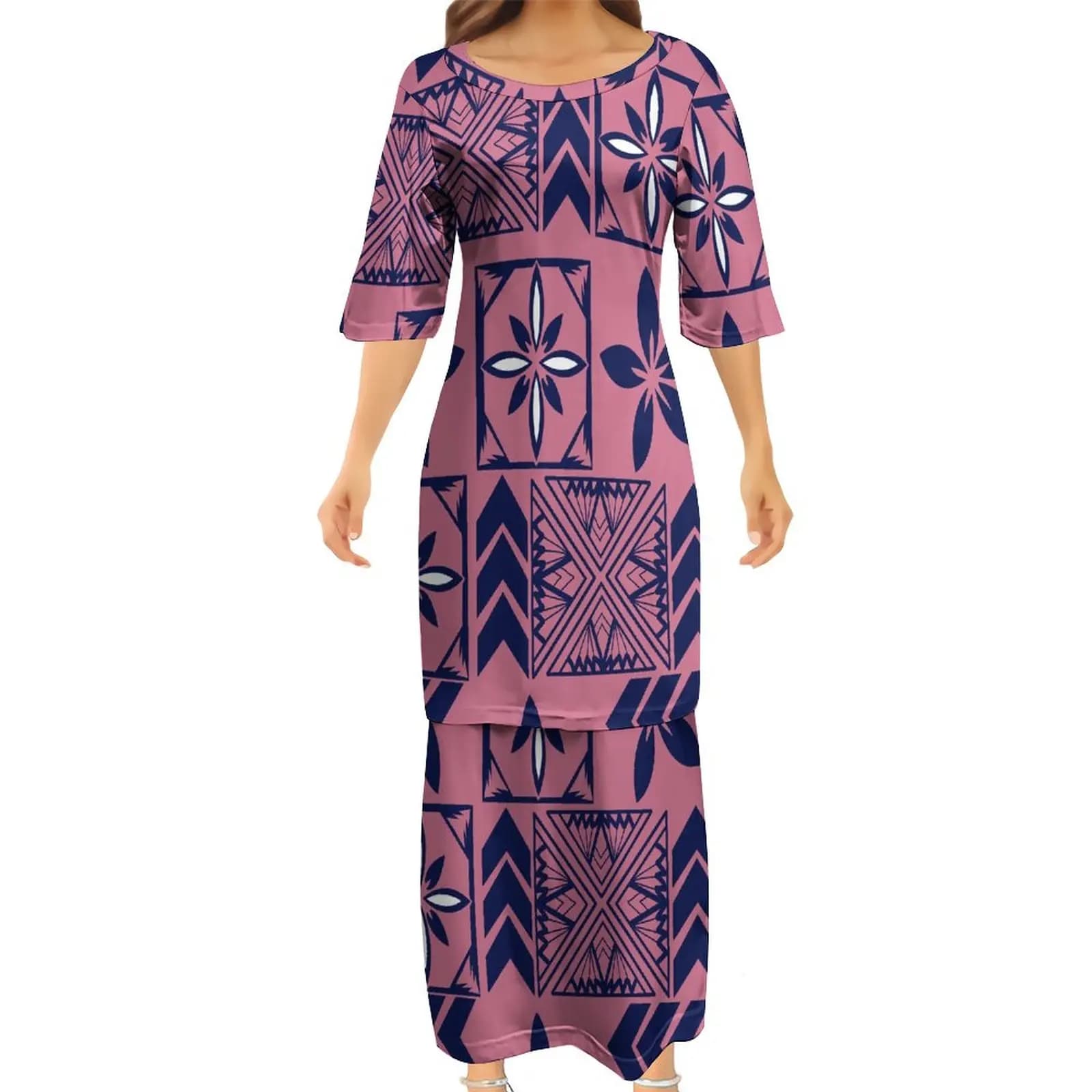 Supporta la gonna da donna estiva personalizzata Samoan Puletasi Samoan abbigliamento da spiaggia allentato plus size dress