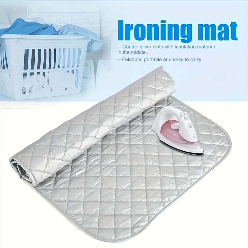 Large Folding Laundry Ironing Mat Thickened Heat Resistant Iron Board Cover Efficient Anti-Slip Tabletop Iron Pad Table Top