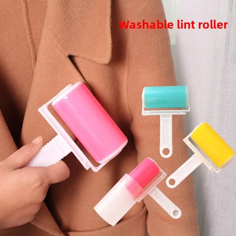 1PC New Washable Lint Roller for Clothes – Reusable Dust Remover, Non-Tear-Off Fabric Lint & Pet Hair Remover
