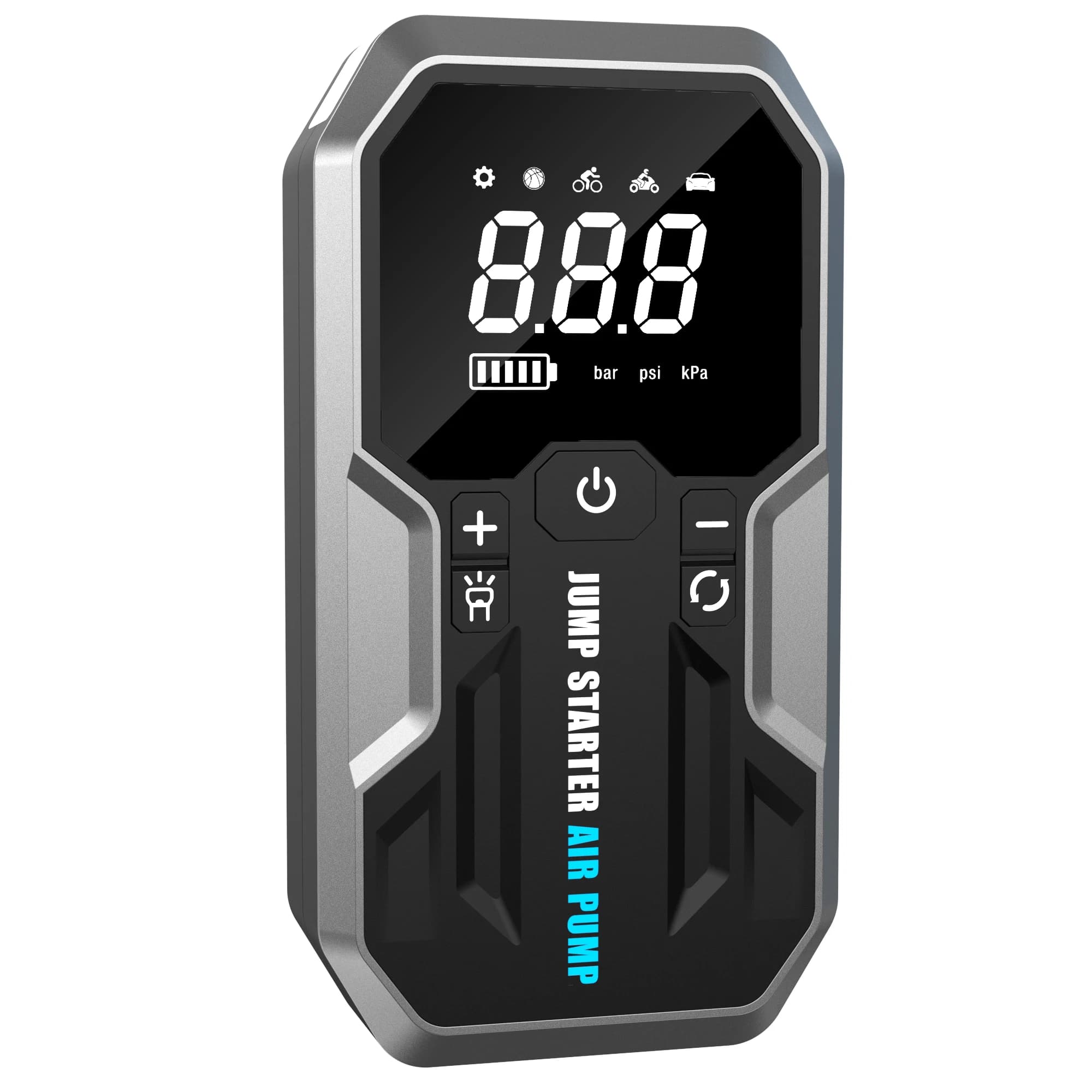Avviatore d'Emergenza Portatile per Auto 20000mAh, Batteria agli Ioni di Litio 12V 4000A, Booster per Camion, Luce LED, Pompa d'Aria 150PSI, 45W