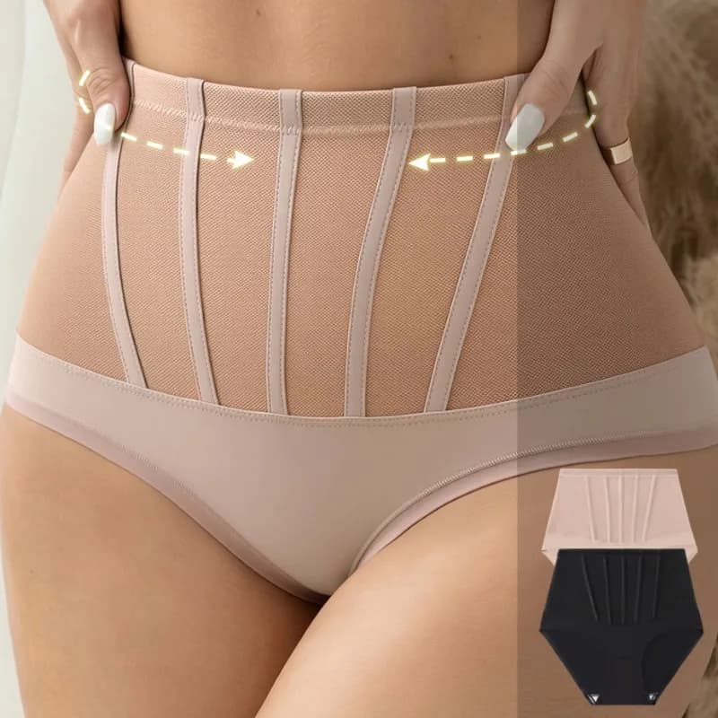 TrowBridge High-Waist Women's Shaping Pants with Breathable Mesh for Tummy Control Butt Female Briefs Stretchy Cozy Underpants