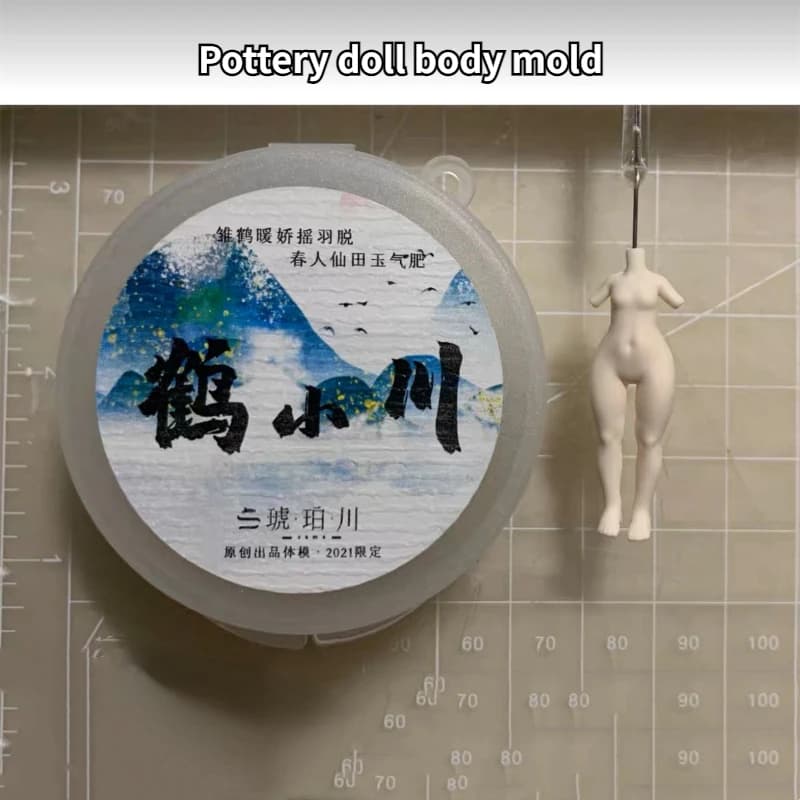 Mini stampo per corpo in silicone da 3,5 cm Stampo per corpo bambola in argilla polimerica Stampo per scultura di personaggi dei cartoni animati di animazione per bambole in ceramica fai-da-te