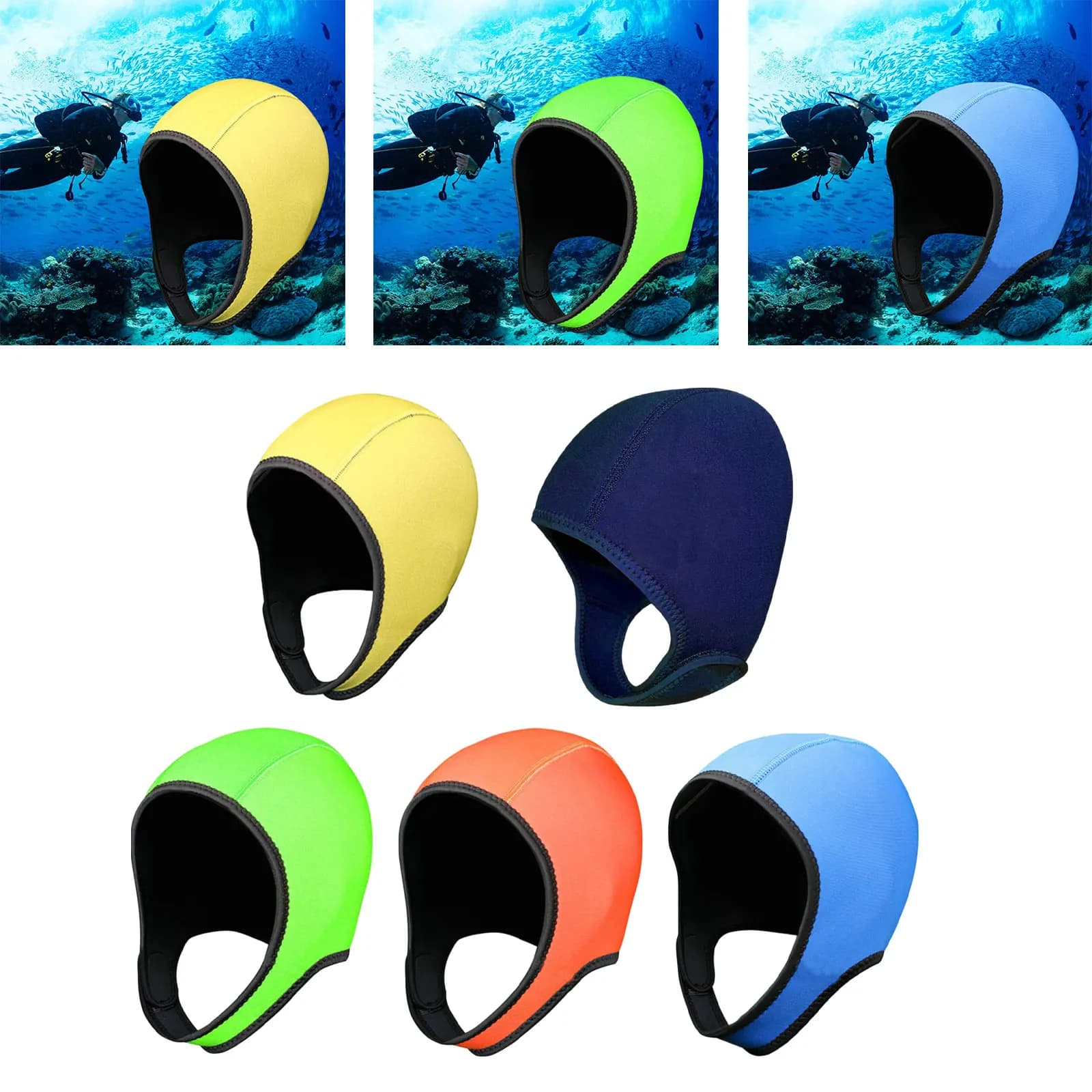 Underwater diving hood 3 mm neoprene mutant hood swim cap with underwater water sports Surf bath Snorkeling Kayak