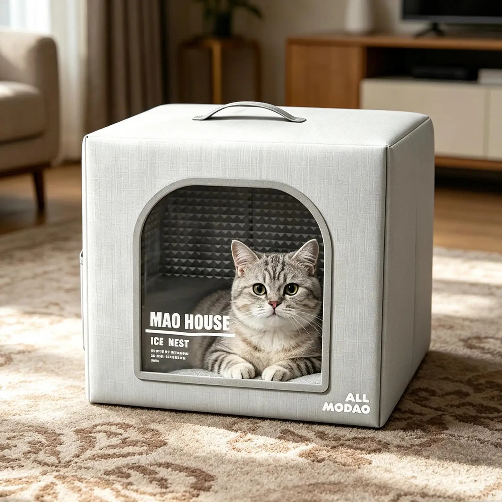 Cooling Cat House Foldable Insulated Weatherproof Shelter with 8 Reusable Ice Packs Dog House Indoor for Indoor Outdoor Kitten