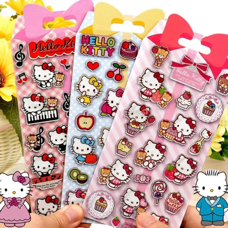 Adesivi Tridimensionali Sanrio Hello Kitty per Quaderni, Cover per Cellulari, Valigie, Borracce, Frigoriferi - Vendita all'Ingrosso