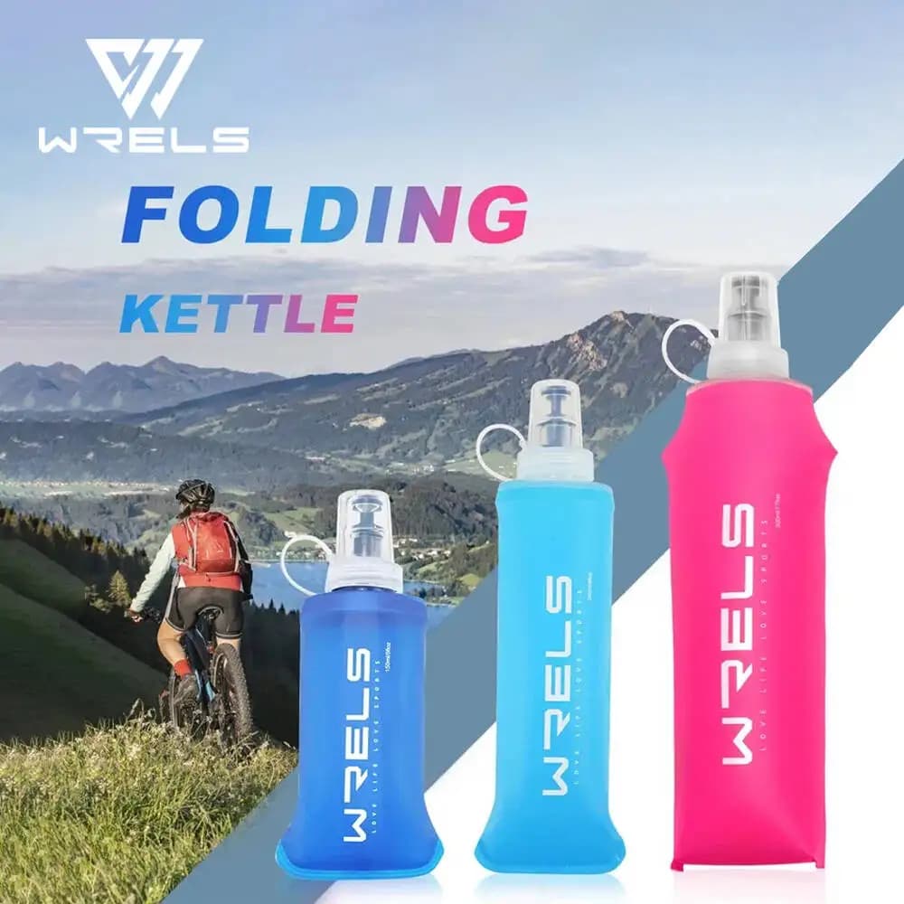 1pc150ml/250ml/500ml Foldable water bottle for outdoor silicone bite Camping course Hiking Travel Comfortable water bottle