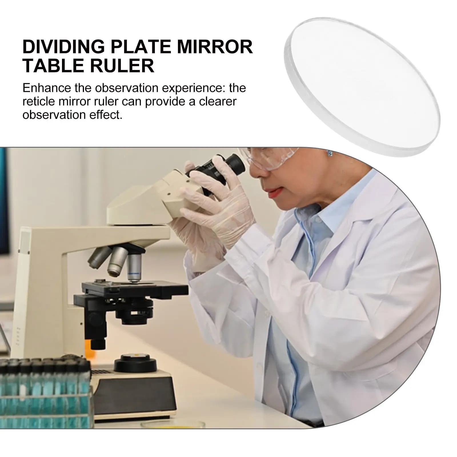 Lente di calibrazione per microscopio con micrometro, strumento di misurazione in vetro, accessorio di calibrazione accurato per microscopio da laboratorio