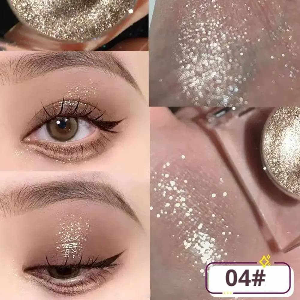 1Pc Diamond Glitter Eyebrow Polished Perlescent White Brown with Flash Umbrella Cosmetic Cupboards for Long-Term Eye Makeup