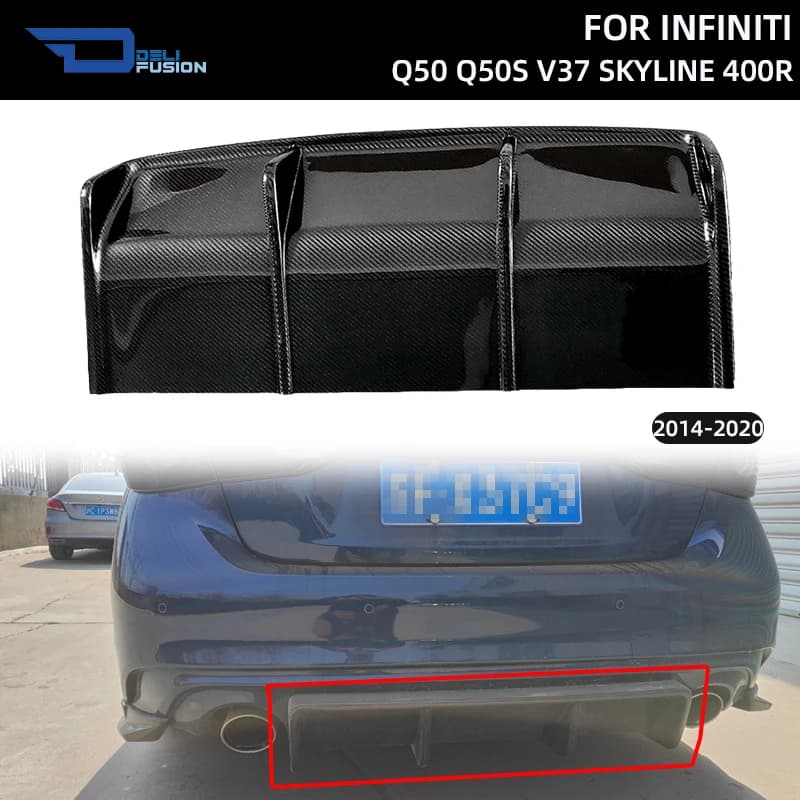 Per Infiniti Q50 Q50S V37 Skyline 400R 2014-2020, Diffusore Posteriore in Fibra di Carbonio Stile LB, Kit Carrozzeria, Accessori Auto