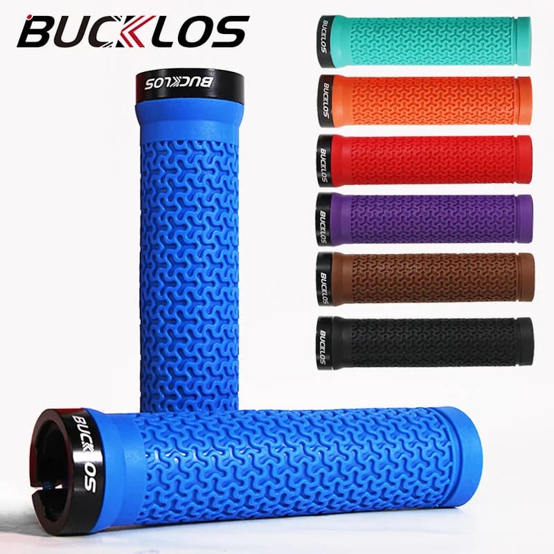 BUCKLOS Manopole per bicicletta Gomma integrata antiscivolo Copri manubrio Mtb Blocco su Polsini per manubrio per mountain bike Parti ciclistiche BMX
