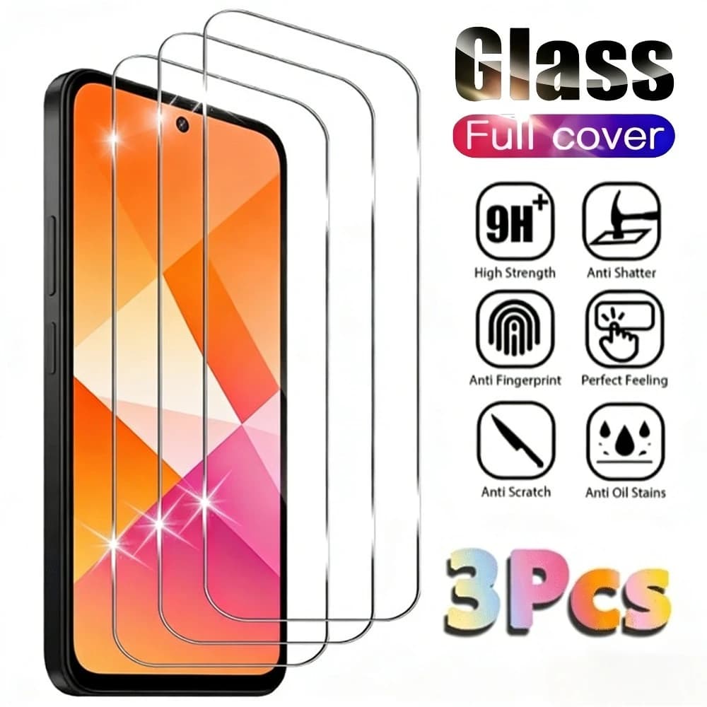 3 pezzi protezione schermo ultra trasparente per Redmi Note 14 5G 13 12 11 Pro 14S 12S 11S vetro temperato per Redmi 15 15C 14C 13C 12C 10A