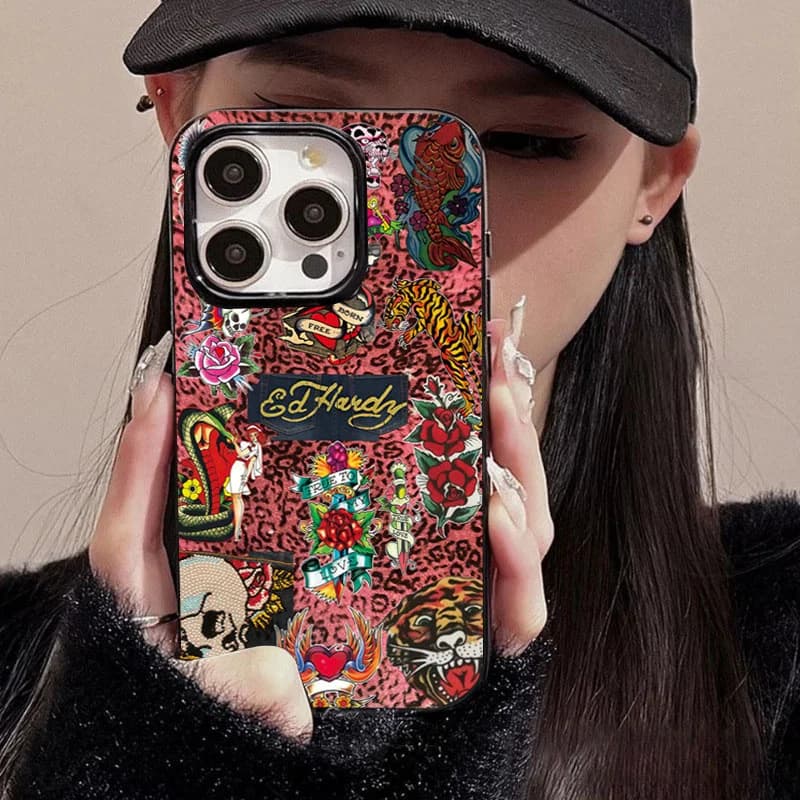 Phone case with tiger pattern serpent skull print leopard for iPhone 16 15 14 13 12 11 Pro Max XS XR XSMax 7 8 Plus 16e Soft cover