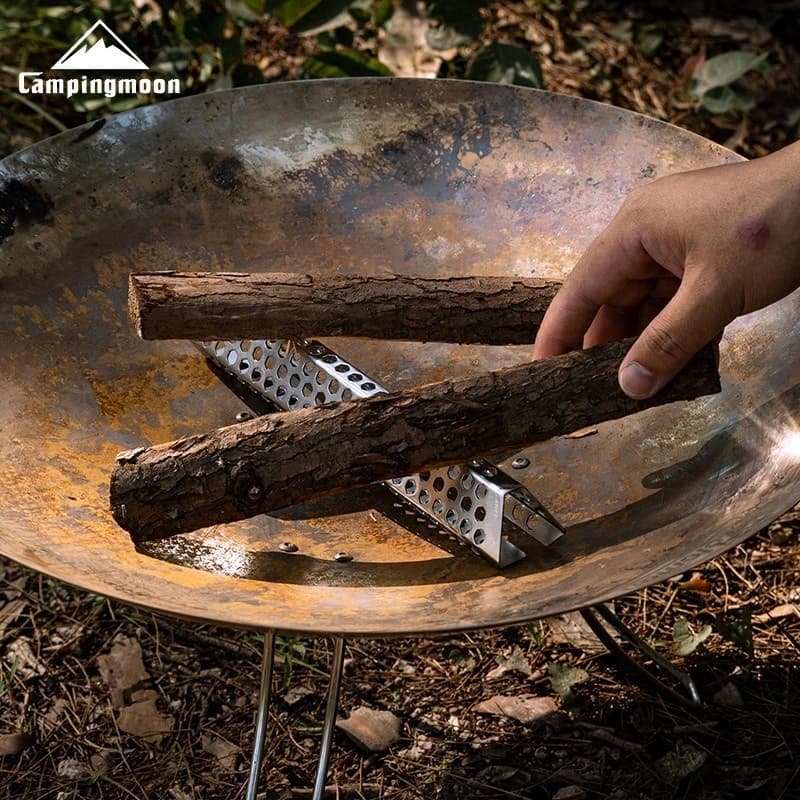 CAMPINGMOON New Arrival A4-CS A4-CM A4-CL BBQ accessories with Air Hole Camping equipment Reusable ironwood in Metal Stainless steel