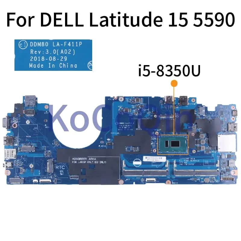 LA-F411P Per DELL Latitude 15 5590 Scheda Madre Del Notebook Con i3 i5 i7-7th/8th CPU 0H2087 01WVFW 04J840 0FJGHG Scheda Madre Del Computer Portatile