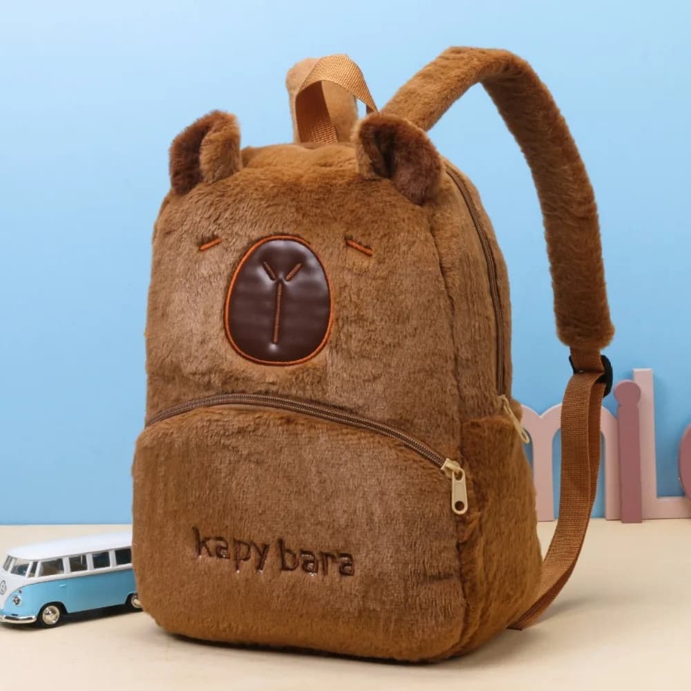 Borsa a tracolla capibara peluche zaino animali studenti borsa da scuola coppia