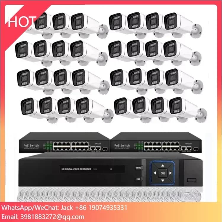 Kit NVR 4K 8MP con 32 Canali, Audio Bidirezionale, Rilevamento Volto e Umano, Telecamere IP POE per Esterni, Sistema di Sicurezza CCTV