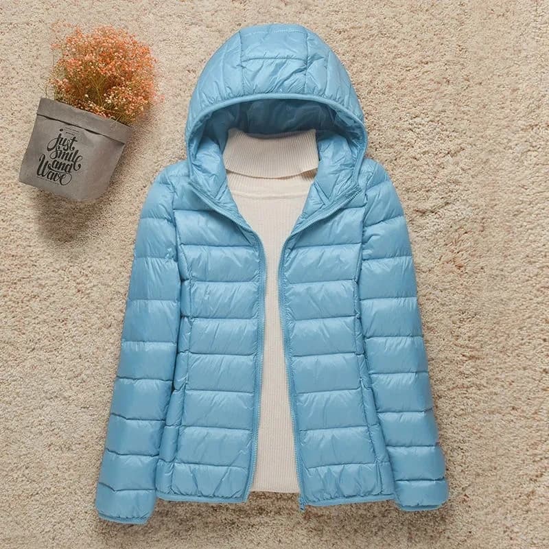 Abbigliamento da donna Piumini Piumino leggero da donna corto con cappuccio 2024 autunno inverno nuove giacche autentiche sottili slim fit
