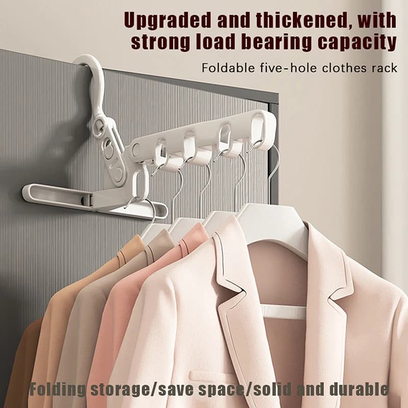 2 pieces portable folding travel hook folding clothes rack folding travel hangers with 5 holes for camping in the hotel