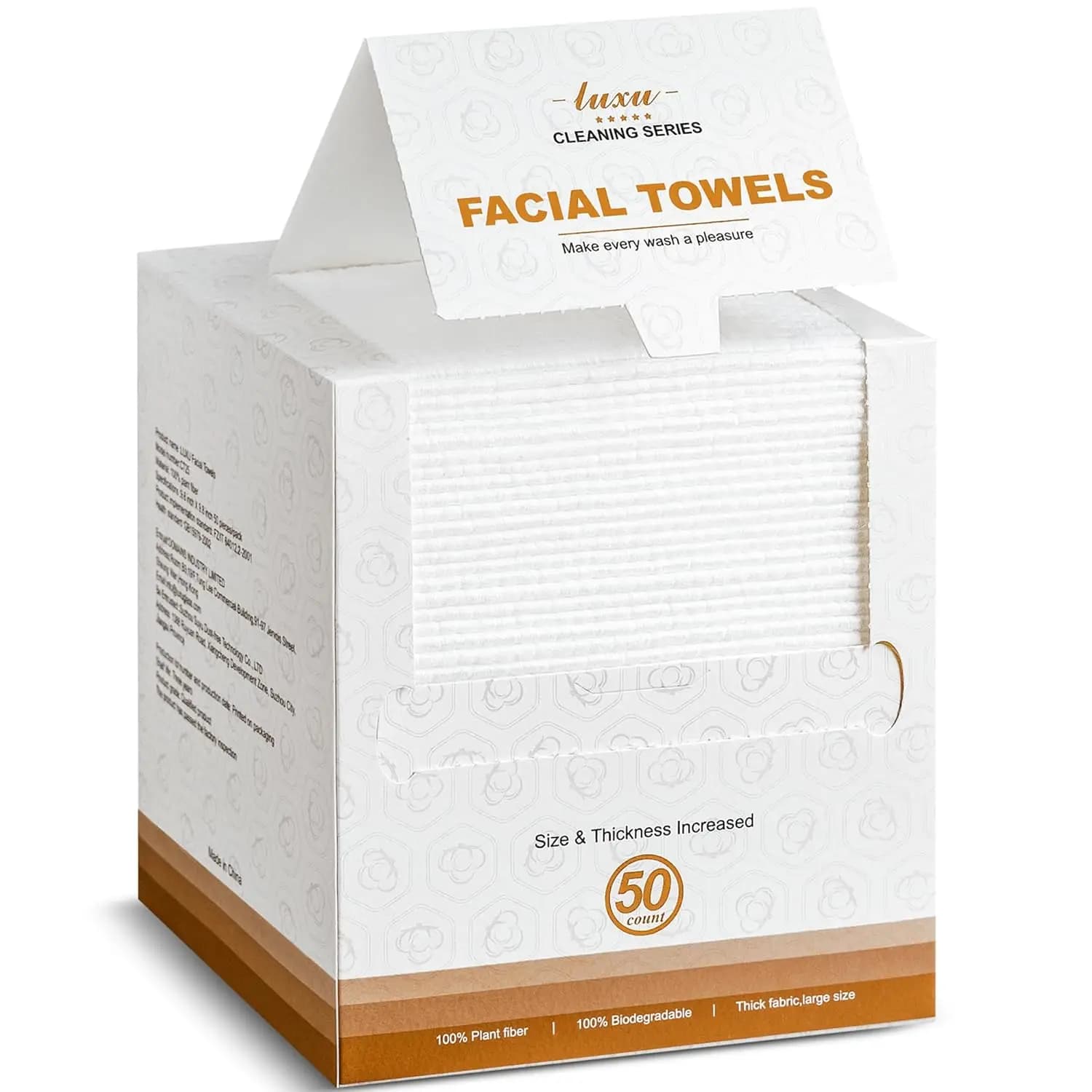 Salviette Viso Monouso Biodegradabili, Extra Spesse e Morbide per Pelli Sensibili, Viaggio, Struccante - Confezione da 50