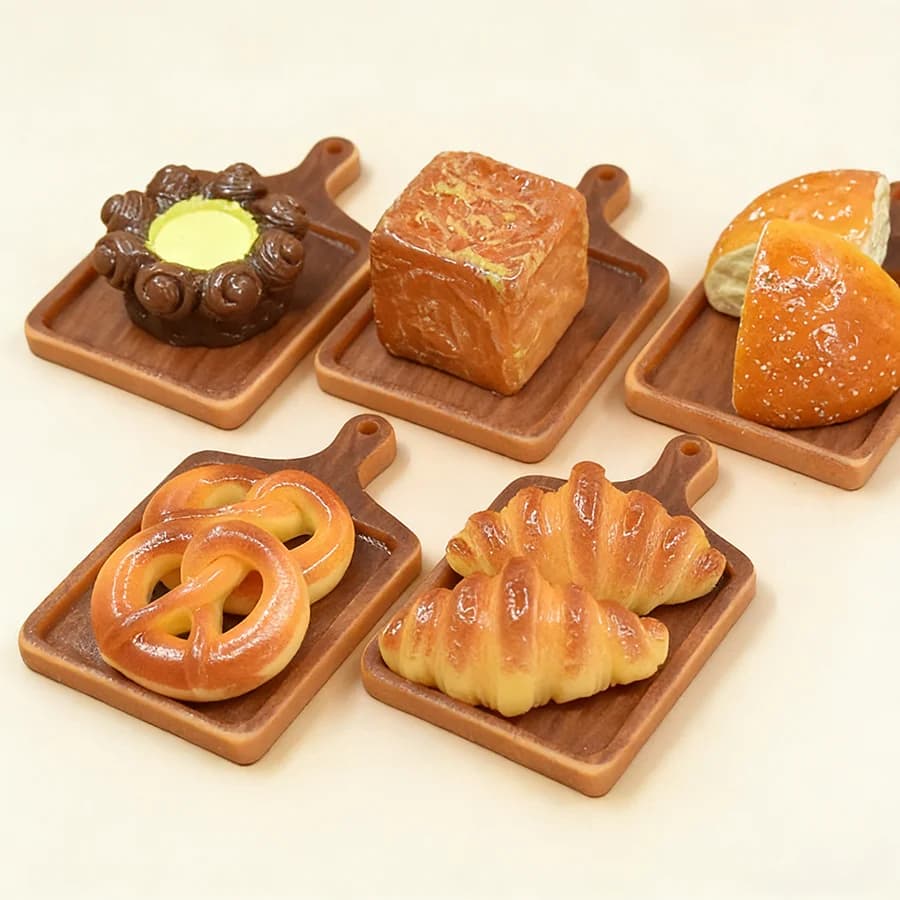 7pcs/set Cute Cake Bread Resin Cabochon DIY Scrapbook Embellishment Mini Sweets Decoration Jewelry Accessories Phone Decors