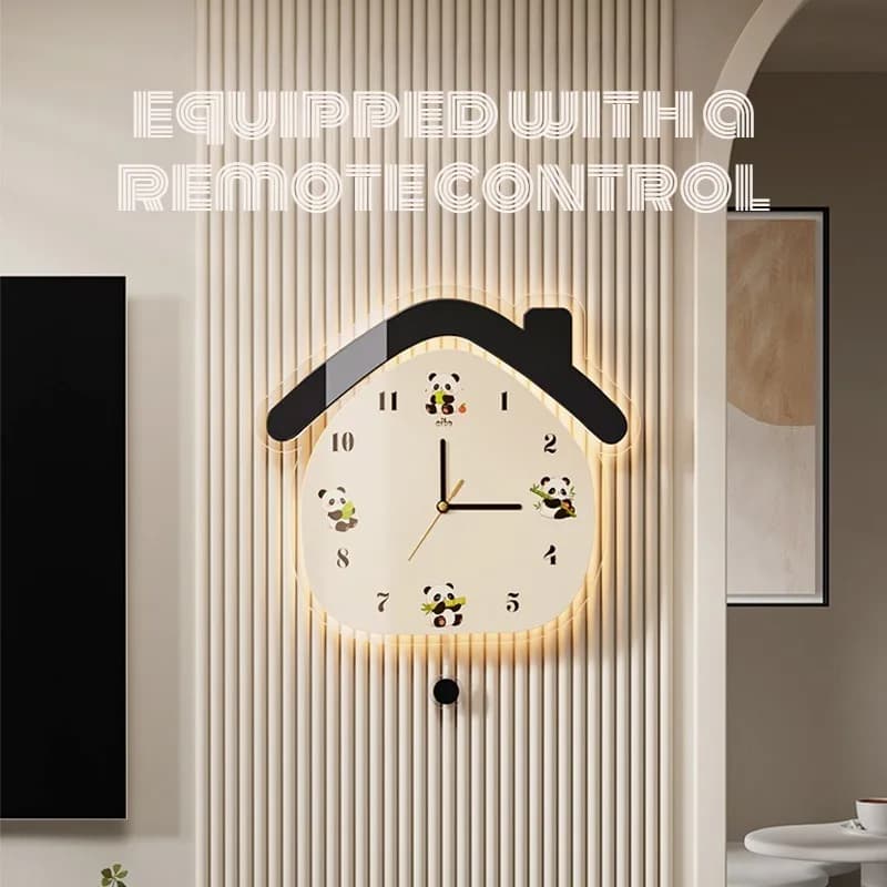 House Shape Wall Clock LED Backlight Slient Clocks Bedroom Home Decor Watch Elegant Living Room Decorative Walls Art Items